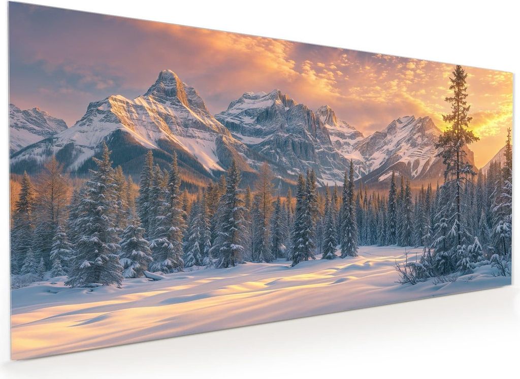 Küchenrückwand Spritzschutz Glas mit Motiv Berglandschaft Winter 40 x 40 cm