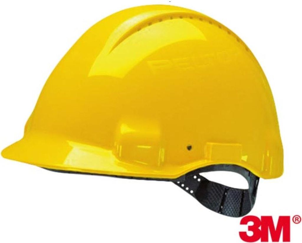 3M Schutzhelm, Uvicator, Pinlock-Verschluss, belüftet, Kunststoffschweißband, Gelb, G3000CUV-GU