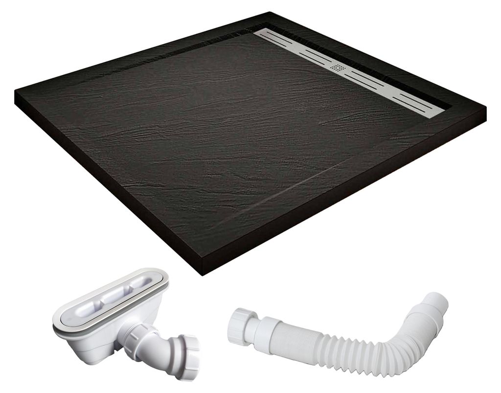 Duschspa 90x110x3cm Rechteck Duschwanne mit Ablaufgarnitur Produktbild 