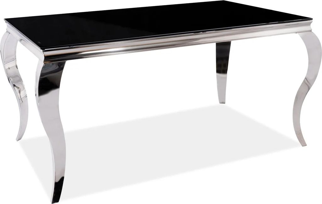 Stół PRINCE 150x90 czarny/metal Zdjęcie produktu 