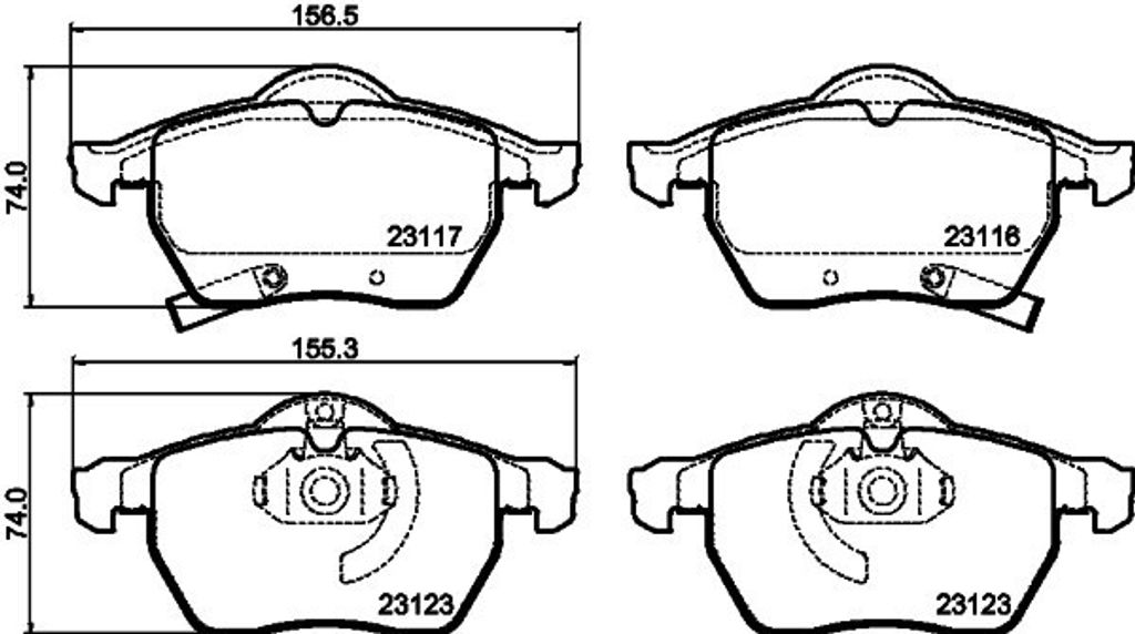 HELLA Bremsbeläge Satz Vorne Bremsklötze für OPEL Astra G Produktbild 