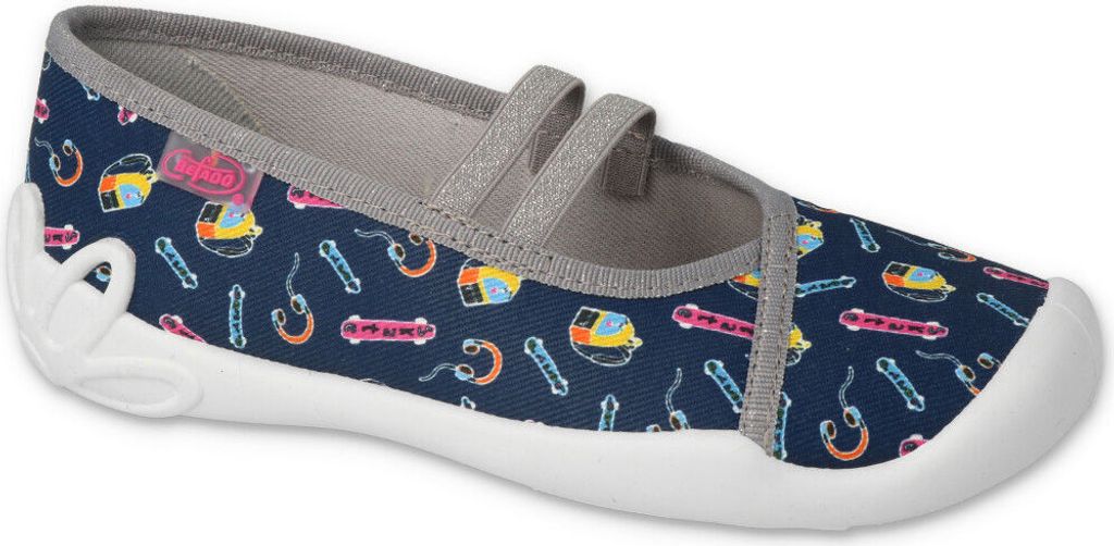 BEFADO Mädchen Hausschuhe Ballerinas Skate Lederinnensohle Blau 33
