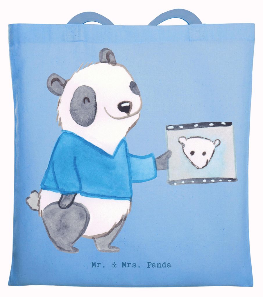 Mr. & Mrs. Panda Tote Bag Facharzt für Radiologie Herz - Sky Blue - Geschenk, Laptoptasche, Shopping Tasche, Beutel, Schultasche