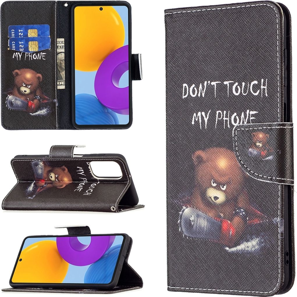 Für Samsung Galaxy M52 5G Kunst-Leder Handy Tasche Motiv 2 Hülle Etui Case Cover