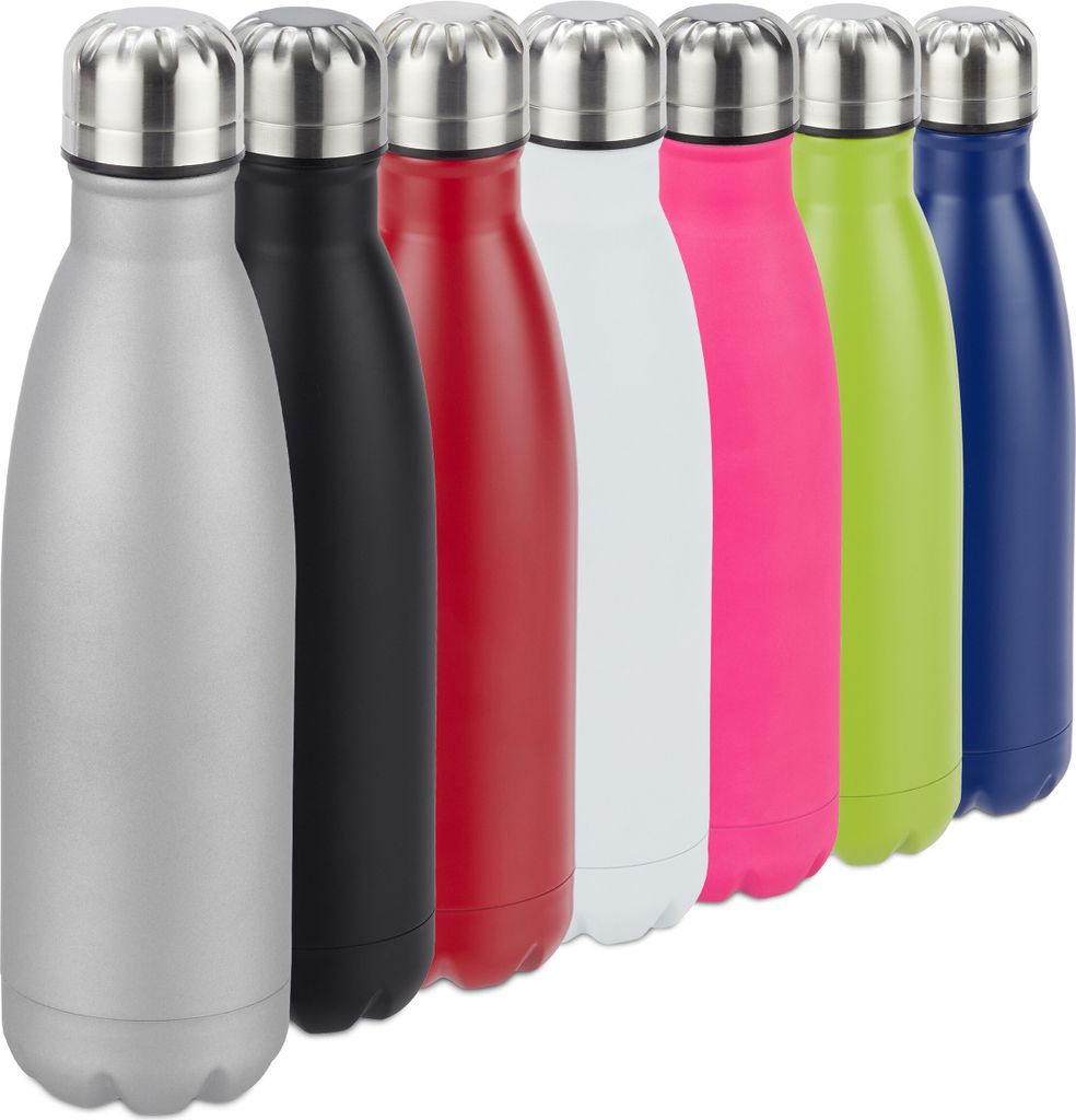 relaxdays Trinkflasche Edelstahl