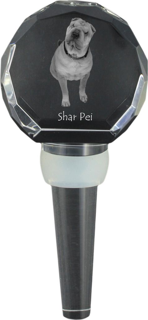 Shar Pei - Kristallflaschenverschluss, einzigartiger Weinverschluss mit Foto, personalisiertes Geschenk für Sommelier der Marke Art-Dog