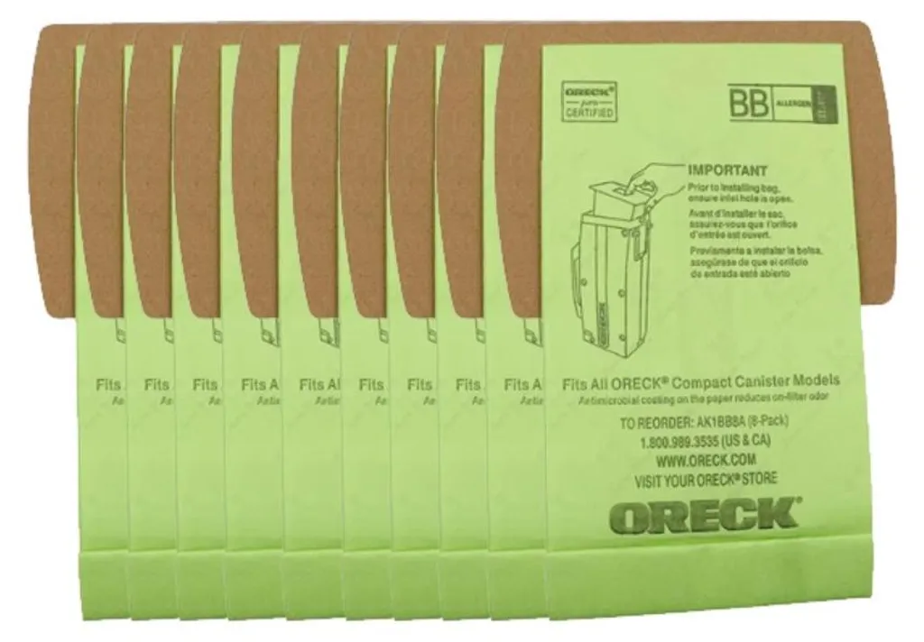 Sacs aspirateur fibre contre la poussière pack de 10 vert clair 18x8,2 cm