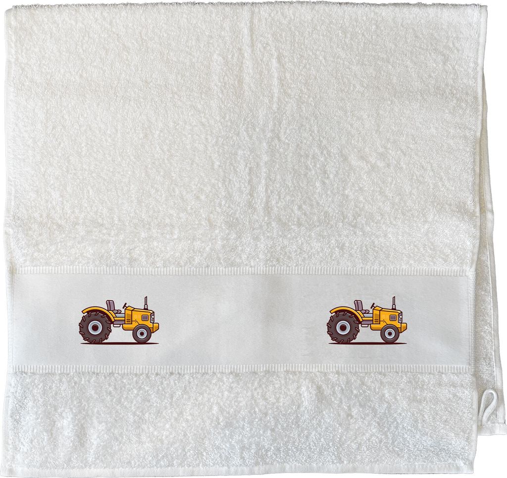 Huuraa Handtuch Traktor Trecker 50x100cm White Baumwolle Handtuch Geschenkidee