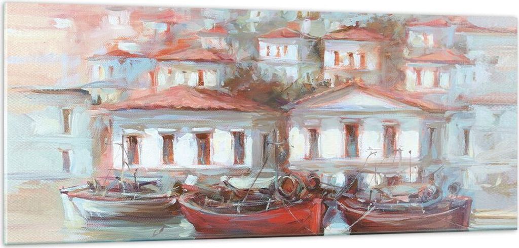Bilder auf glas - Einteilig - Bild Segelboot Hafen - 100x40cm - Glasbilder - Wandbilder - Bilder - zum Aufhängen bereit - Wanddekoration aus Glas ...