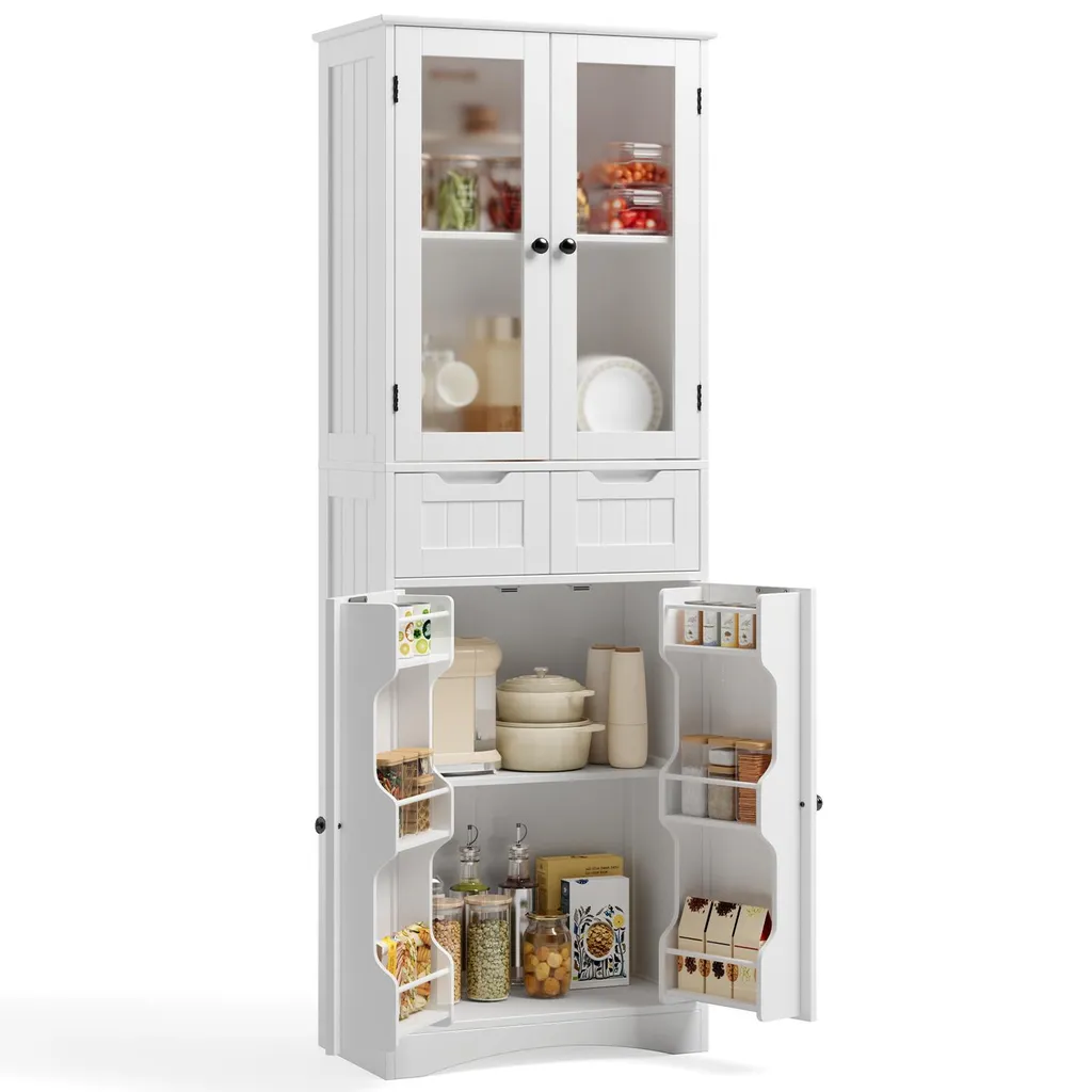 BEALIFE Armadio 4 Ante e 2 Cassetti 60x30x170cm Bianco | Arredo Design