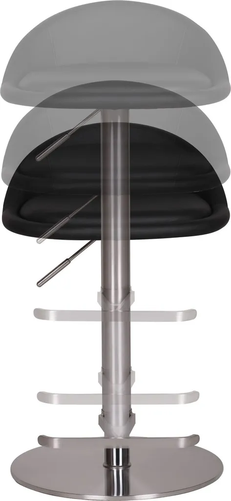 Siège de bar réglable en hauteur pour îlot de cuisine blanc et inox