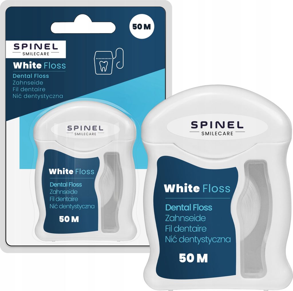 Spinel Zahnseide 50m PTFE gewachst weiß sanft reißfest menthol