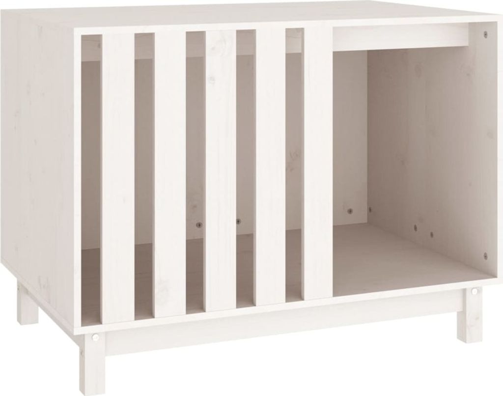 vidaXL Dog House White 90x60x67 cm Masivní borovicové dřevo Obrázek produktu 