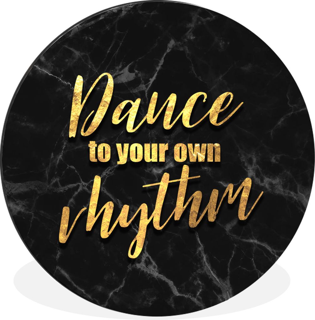 MuchoWow Aluminium Wandkreis Zitat - Tanz - Murmel Ø 60 cm Wanddeko Modern Wohnzimmer - Wand Kreis - Wandbild - Schlafzimmer - Aluminium Bild - ...