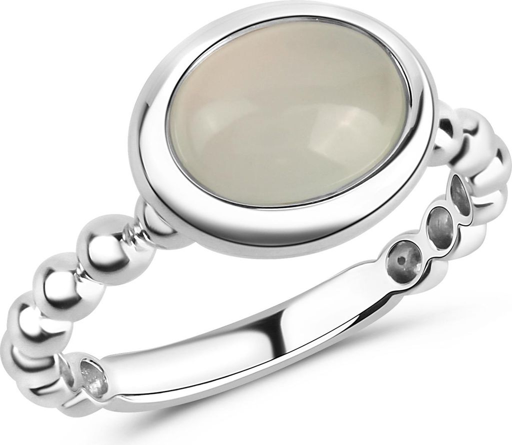V Ring 925/- Sterling Silber weiß 056 (17,8) Katzenauge hellblau 471270409