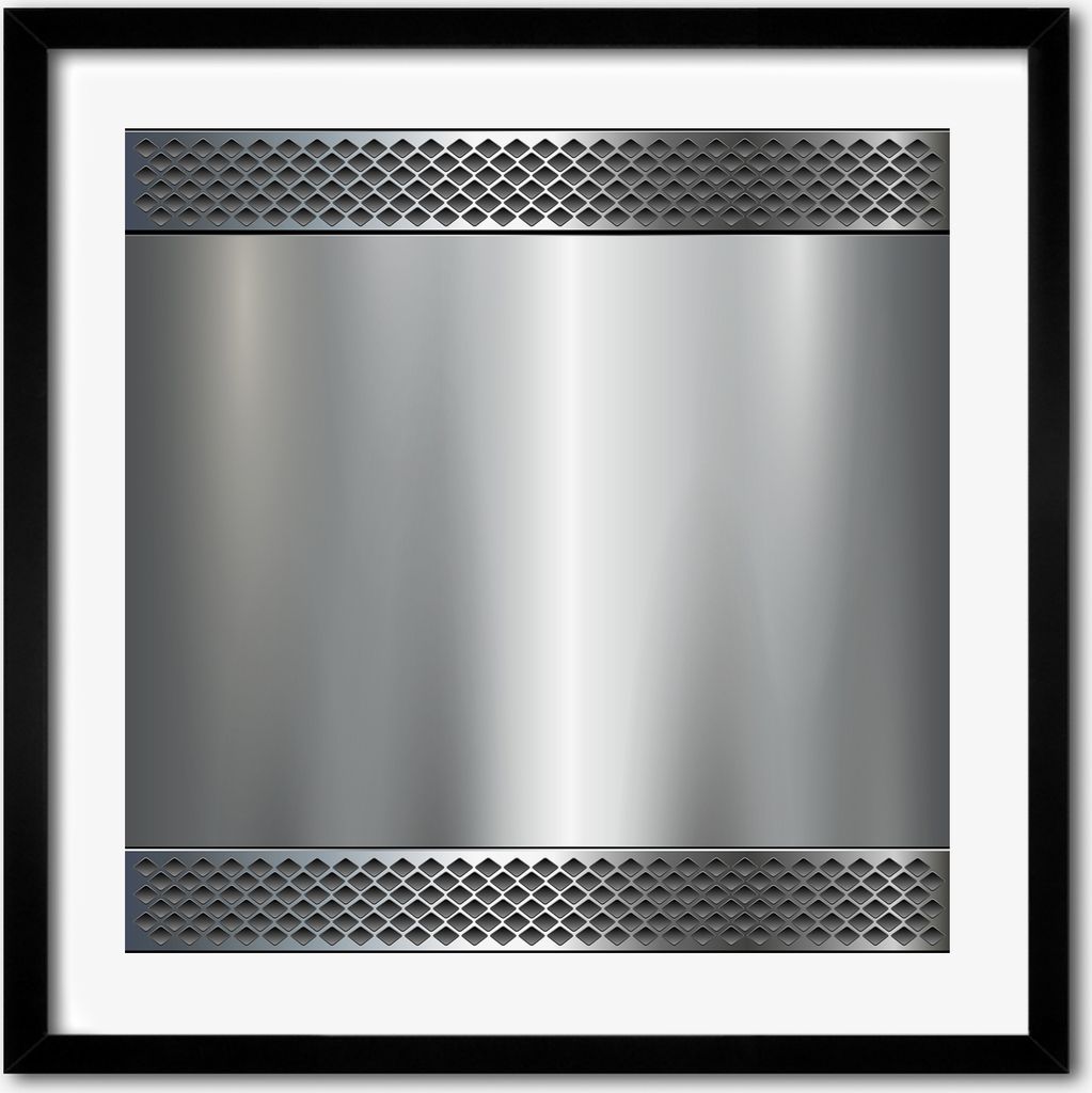 Bild - 50 cm x 50 cm - MDF - Rahmen, Wandkunst - Metall Hintergrund