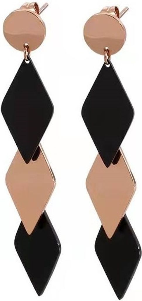Elegante Ohrringe Bibine – Gold, Roségold & Schwarz für jeden Anlass KP15266