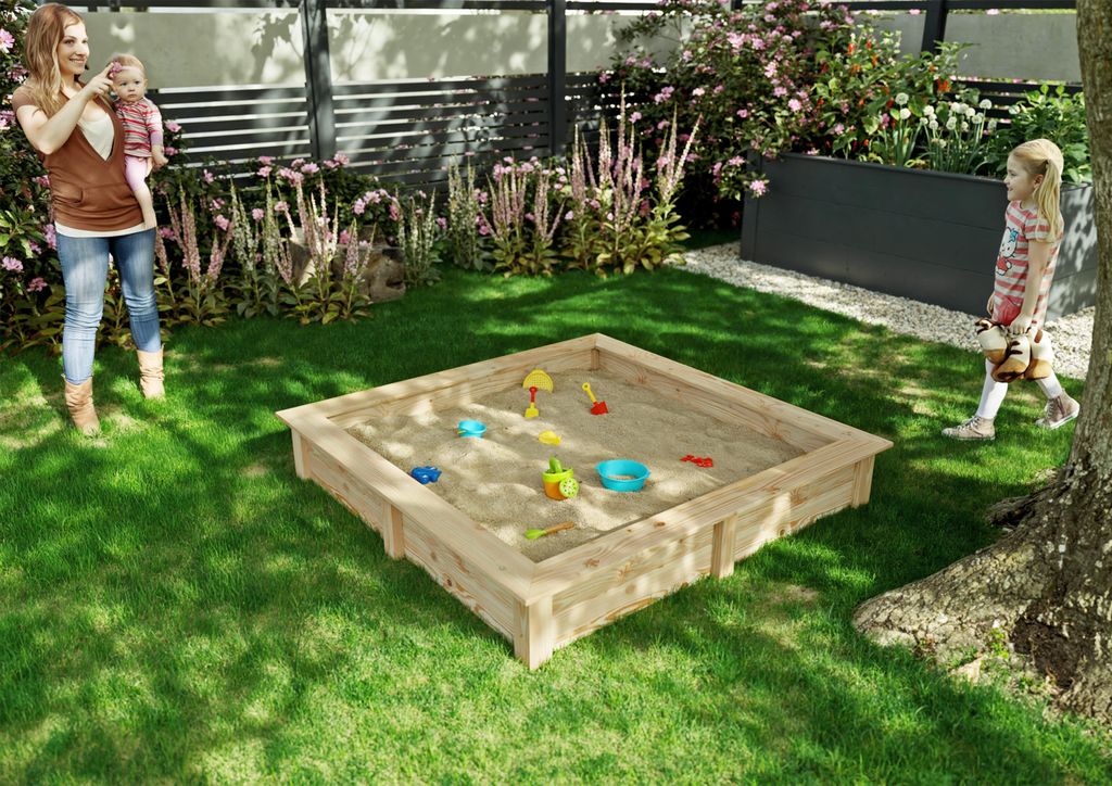 Sandkasten 4-eck 150x150 cm Douglasie Produktbild 