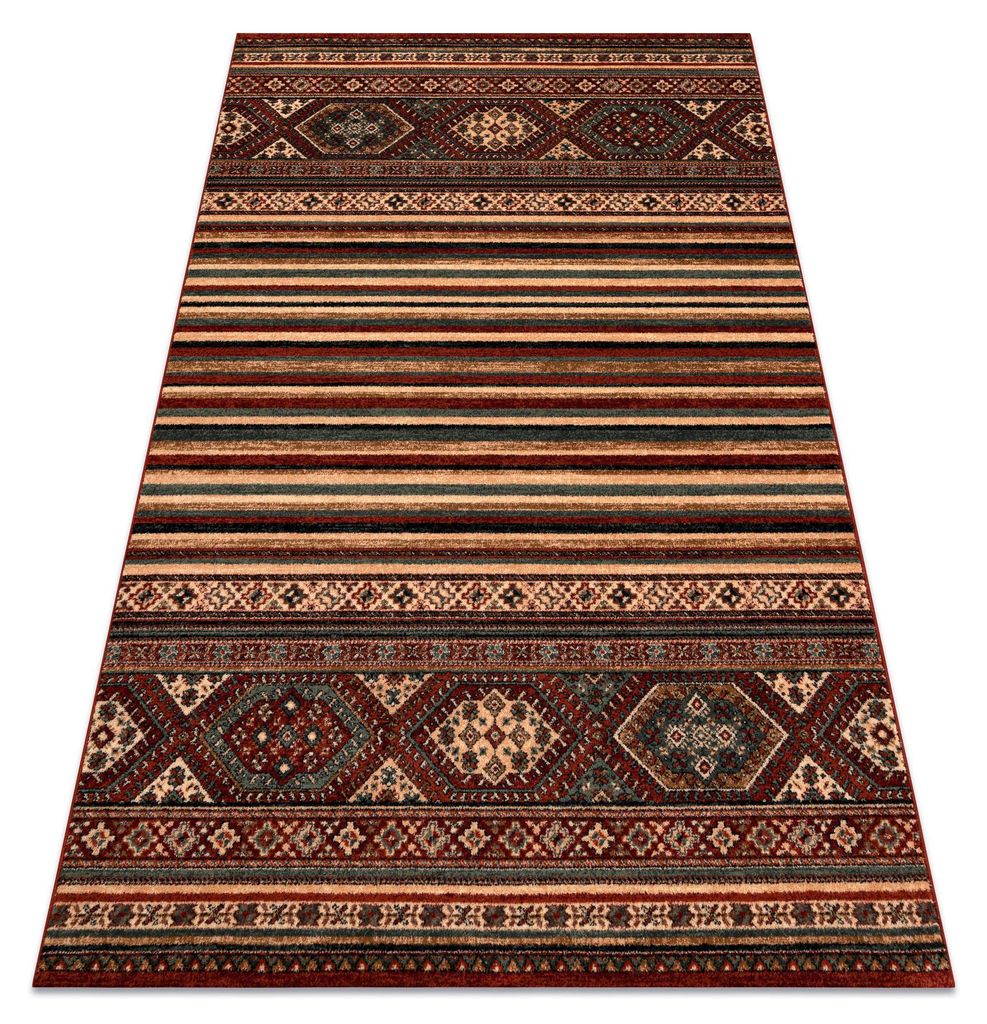 Wollteppich KASHQAI 4356 300 ethnisch rotwein rot 67x130 cm
