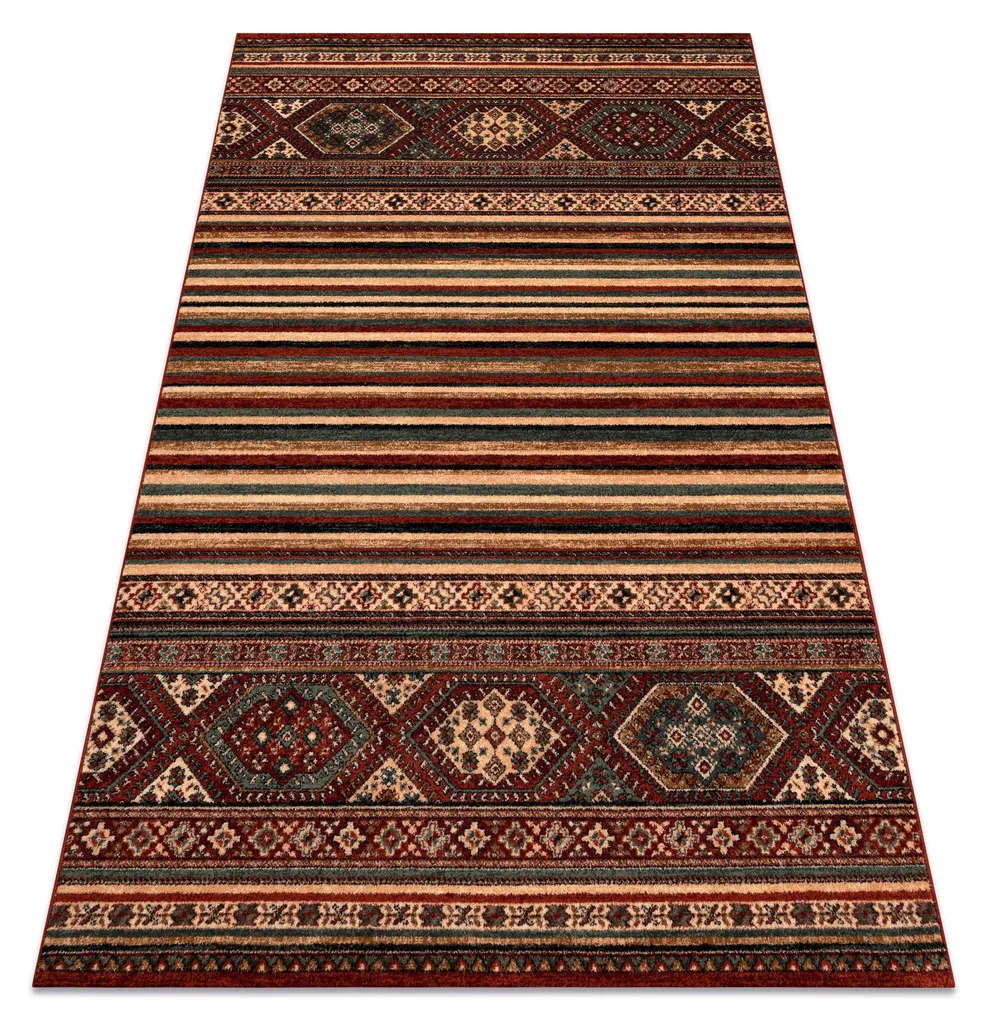 Tapis en laine KASHQAI 4356 300 ethnique rouge bordeaux 67x130 cm