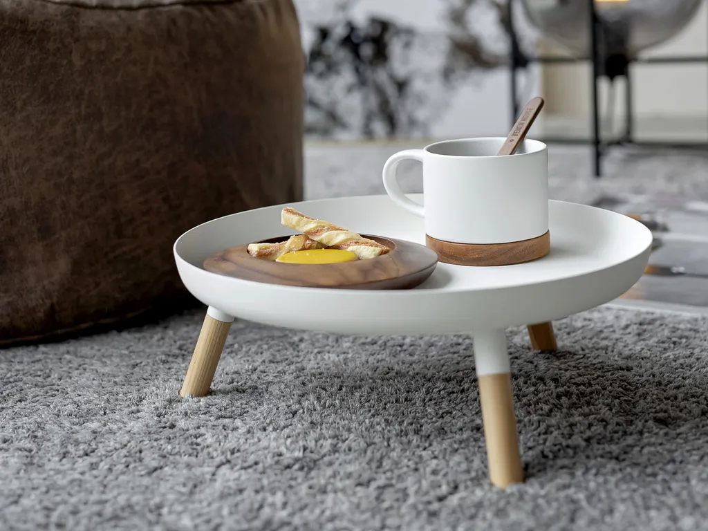 Yamazaki Table d'Appoint Coupe Décorative 32cm Blanche Design Minimaliste - 4