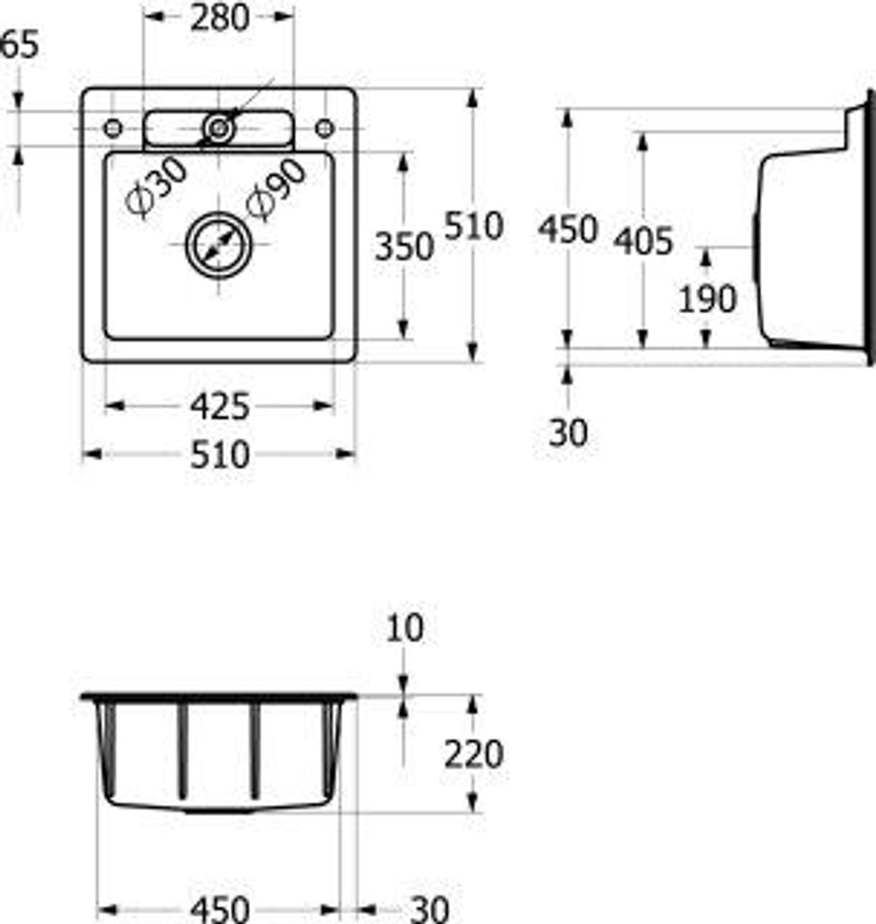 Villeroy & Boch Keramikspüle 334502J0, Siluet 50 S Einbauspüle - inkl.