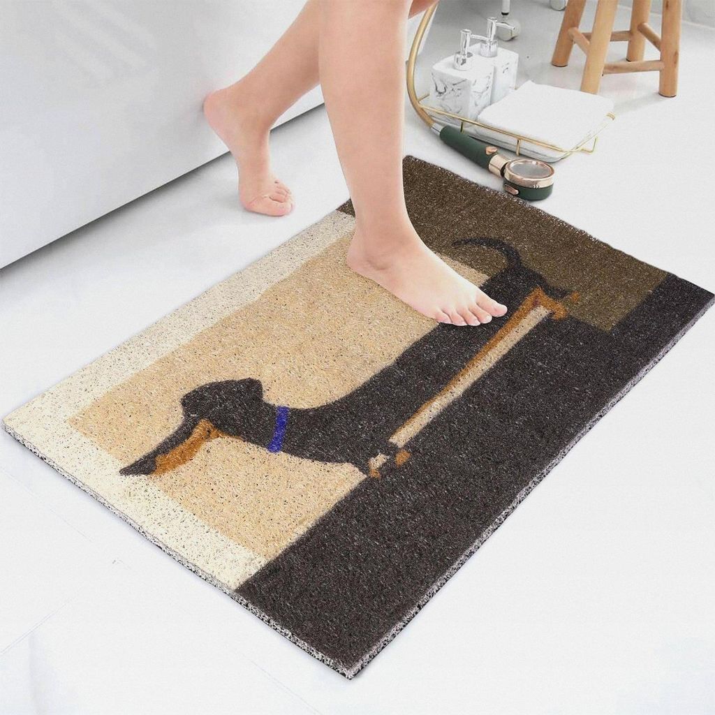 Dackel-fußmatte, 40×60cm Badematte rutschfest, Badezimmerteppich, Extra Flauschig Badvorleger, Mikrofaser Badezimmer Matte, Weiche Waschbar Badez...