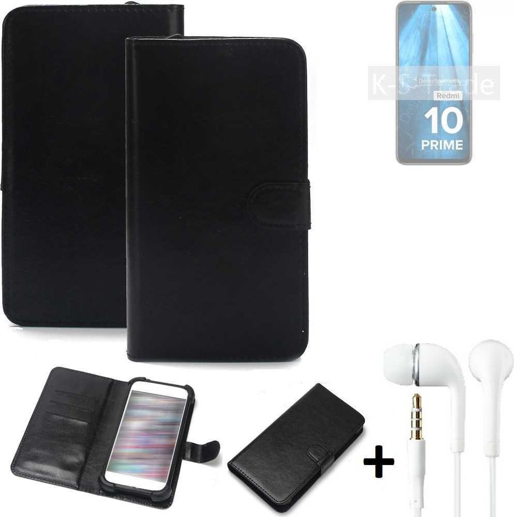 K-S-Trade Wallet Case Handyhülle kompatibel mit Xiaomi Redmi 10 Prime 2022 Schutzhülle Flip cover Flipstyle Tasche Hülle Flipcover Slim Bumper