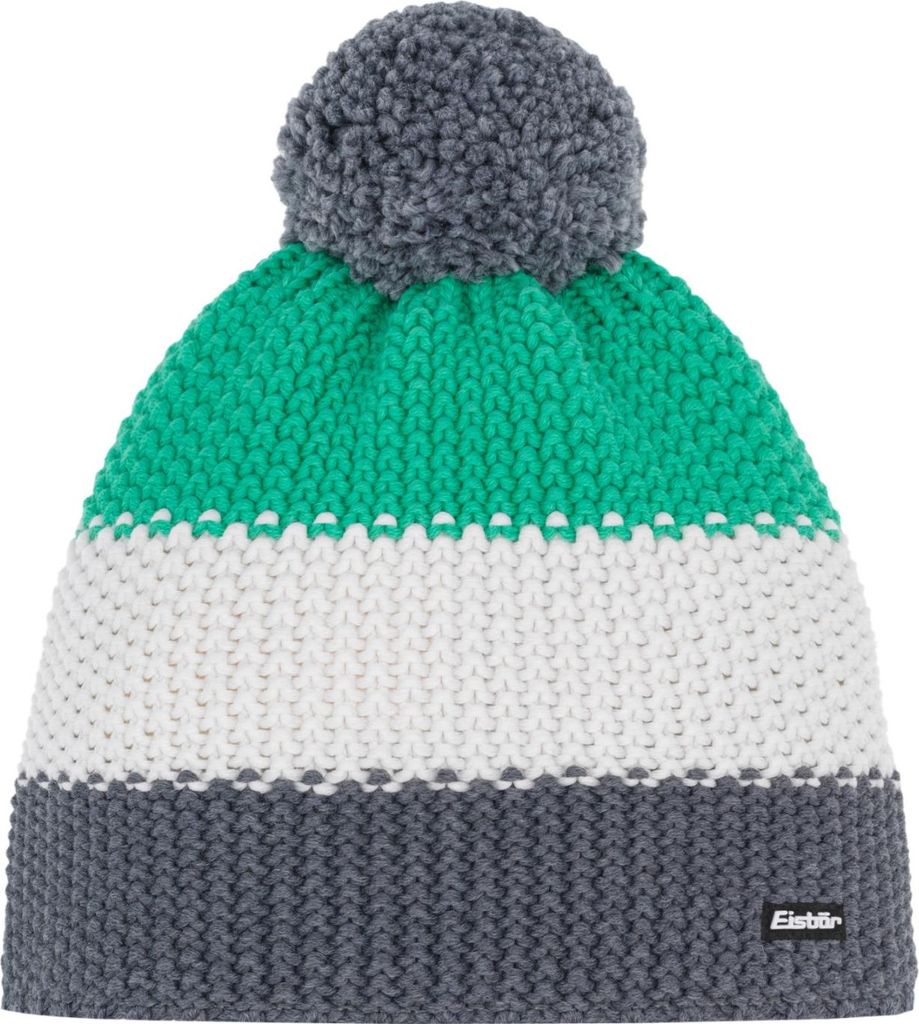 Eisbär Star Pompon MÜ Bommelmütze für Herren und Damen aus 50% Wolle, Farbe:Grau