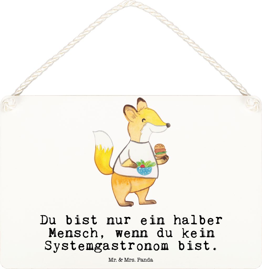 Mr. & Mrs. Panda wandhänger Systemgastronom Herz DIN A6 - Weiß - Geschenk, holzbild, Türschild, Holzschild, wandtafel, Schild, Wandbild Holz