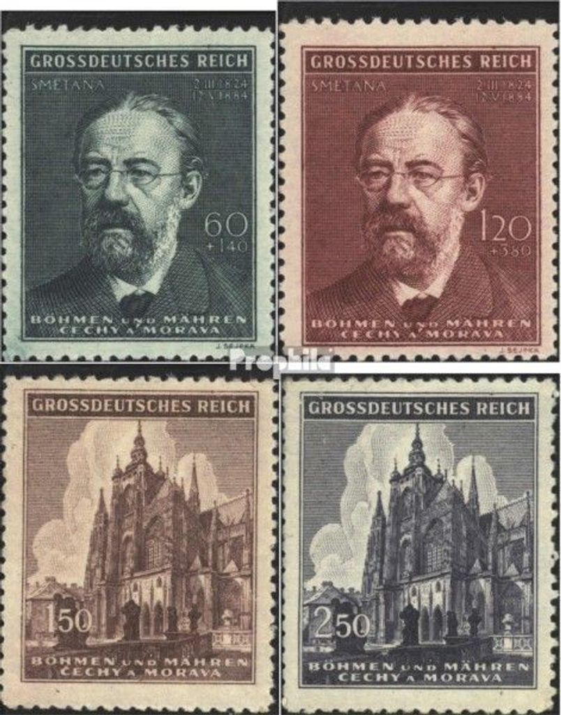 Briefmarken Böhmen und Mähren 1944 Mi 138-139,140-141 Produktbild 