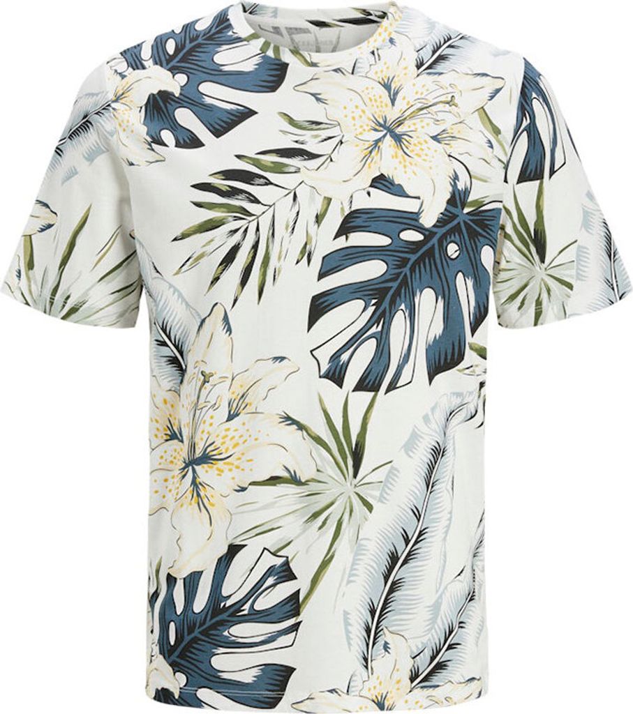 Jack & Jones Hawaii Aop Kurzarm-t-shirt Weiß S Mann Weiß S
