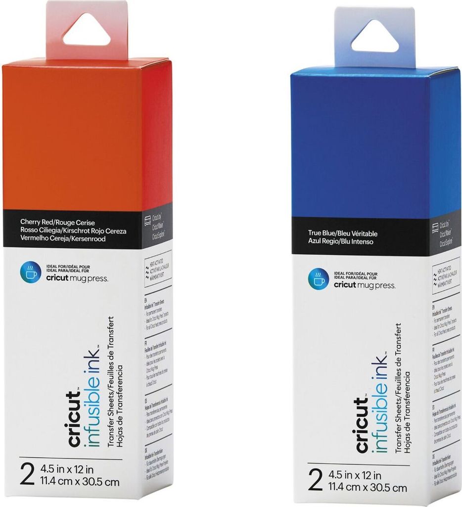 4 Transferfolien für Mug Press - Rot + Blau