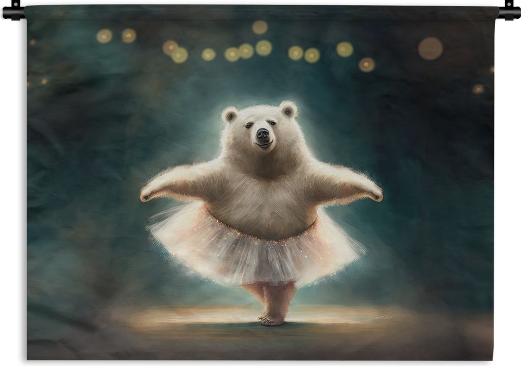 MuchoWow Wandteppich Wandbehang Bär - Rock - Ballett - Porträt - Tiere - Kinder 150x112.50 cm Tapisserie Dekoration Wandtuch - Wanddecke - Wand...
