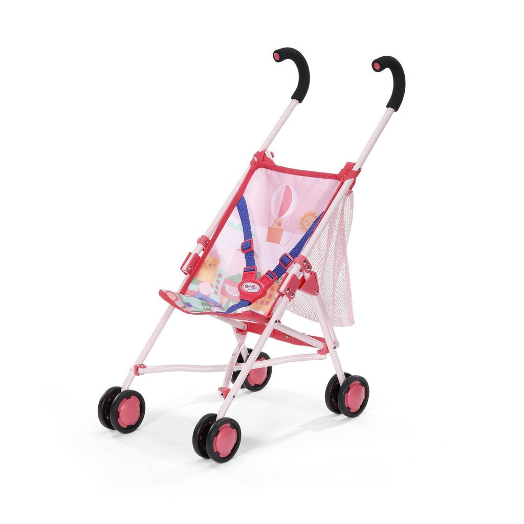 BABY born Puppenwagen Pink mit Tasche & 3-Punkt-Gurt Produktbild 