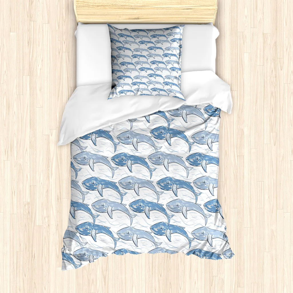Copripiumino ABAKUHAUS Cachalot 135x200 Antiallergico Blu Relax