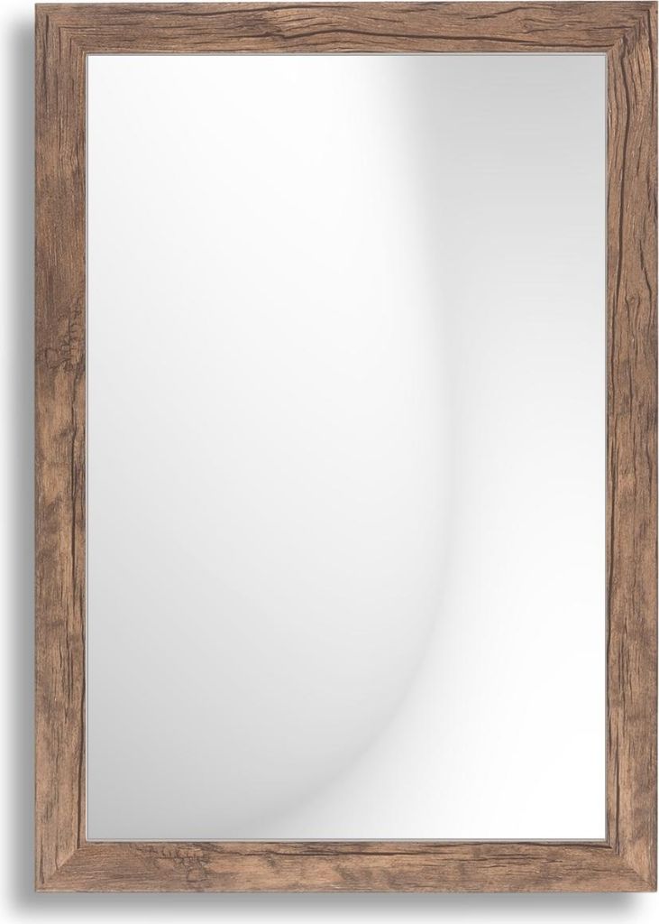 Wandspiegel N°3 maßgefertigt Infantasie | Eiche Dunkelbraun | Moderner Ganzkörperspiegel mit 38 mm breitem Holzrahmen | Inkl. Metall Aufhänger ...