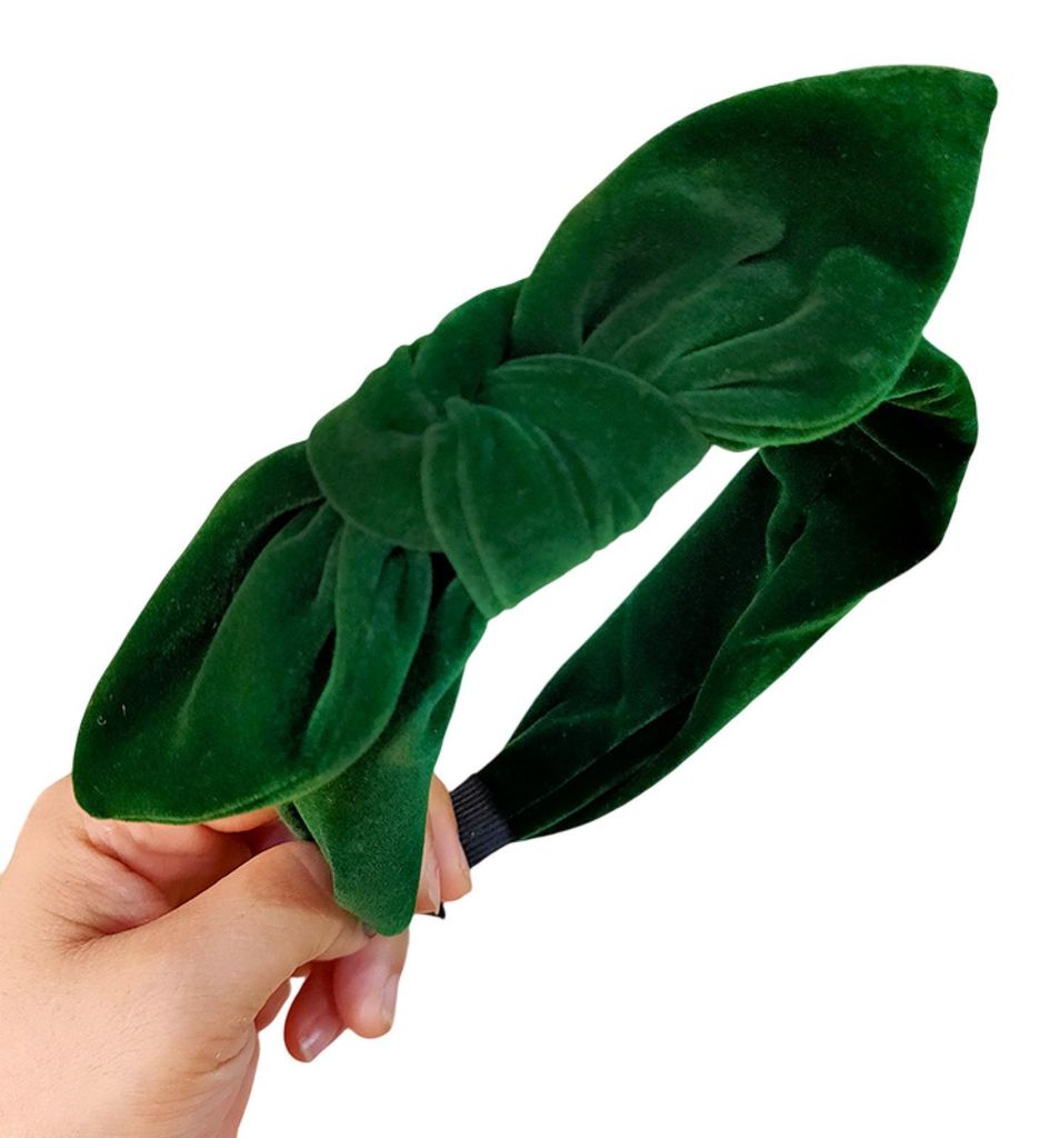 Elegantes Retro-Haarband mit Hasenohren aus Samt, einfarbig, mit Schleife – das perfekte Geschenk für Damen.