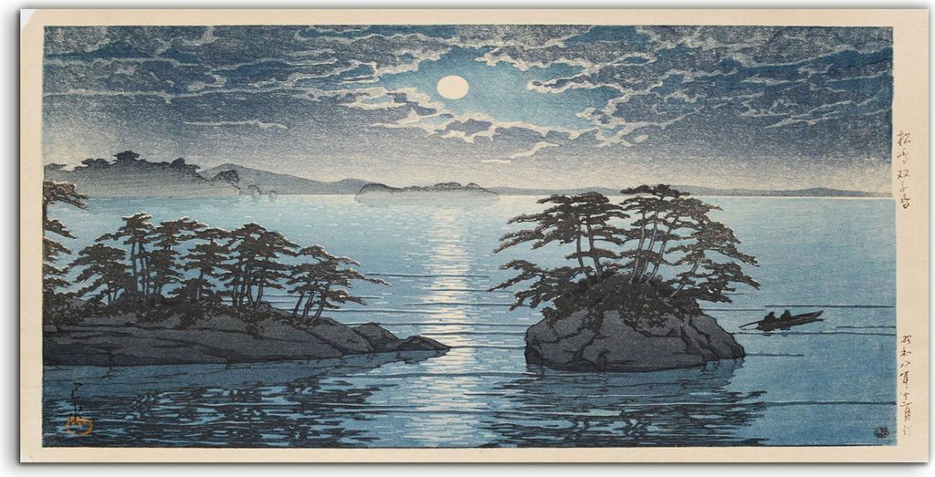 Coloray Acrylbild 120x60 Wandbild Acrylbilder Deko Insel Meer Landschaft Mondaufgang