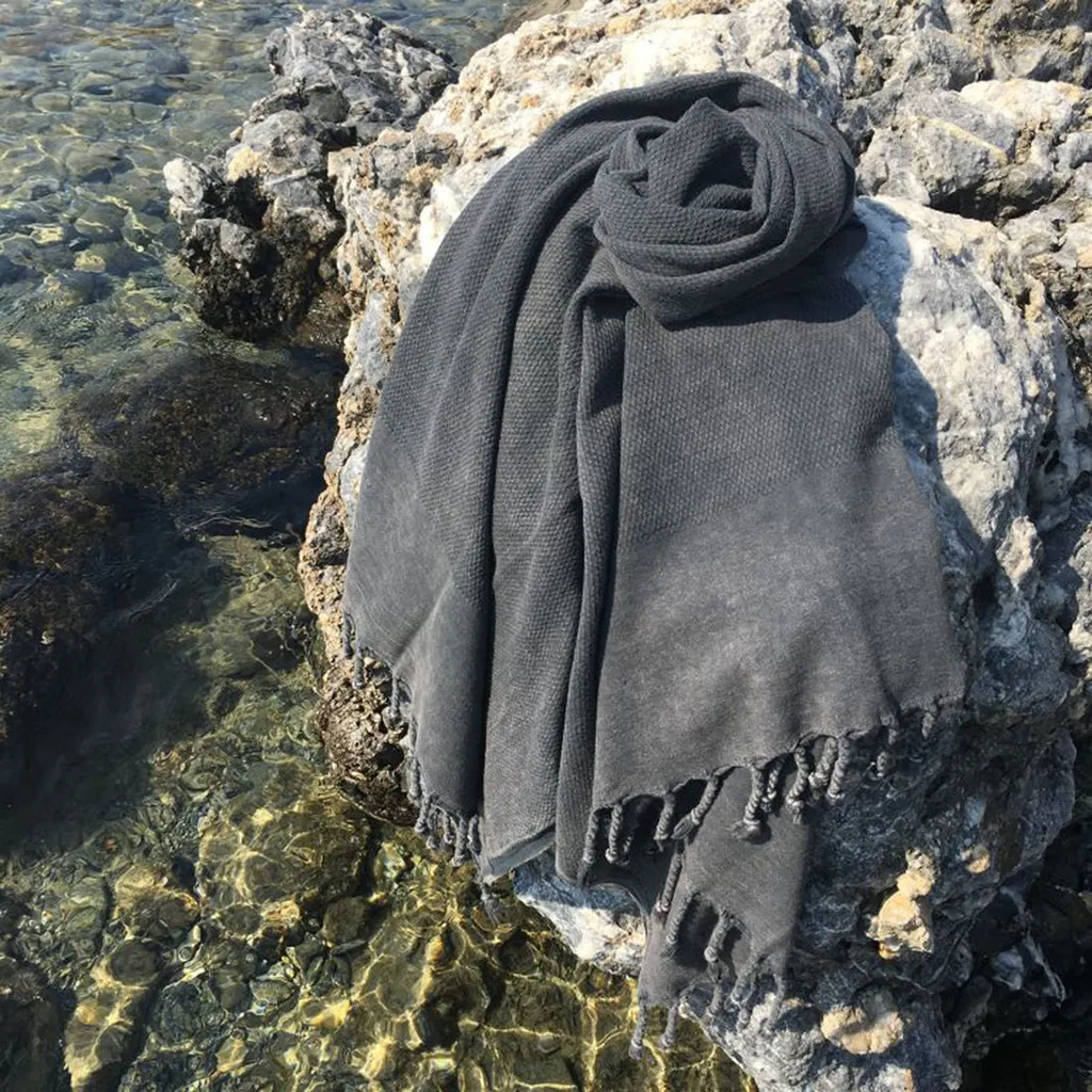 Telo Mare Mijolnir Taslanmis Antracite 100% Cotone 90x175 cm