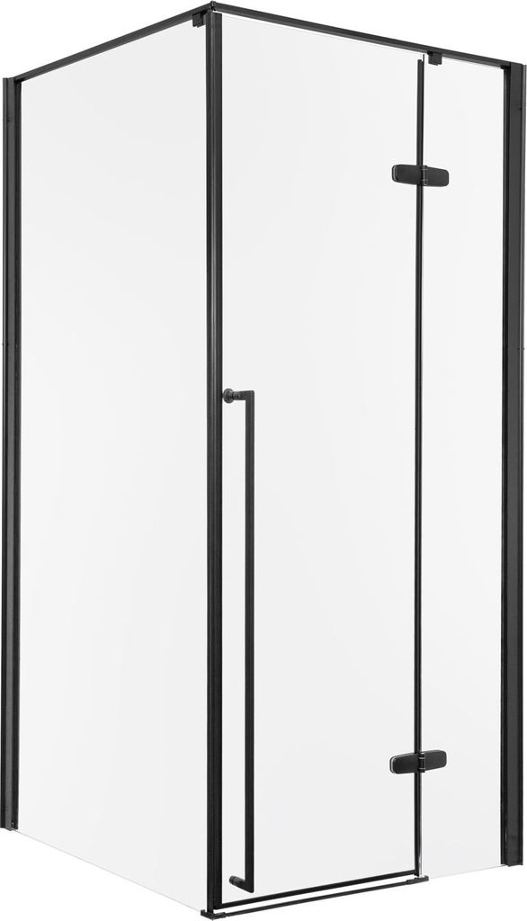 Kabina prysznicowa Kerra LONG 100x80cm BL, profil czarny, Zdjęcie produktu 