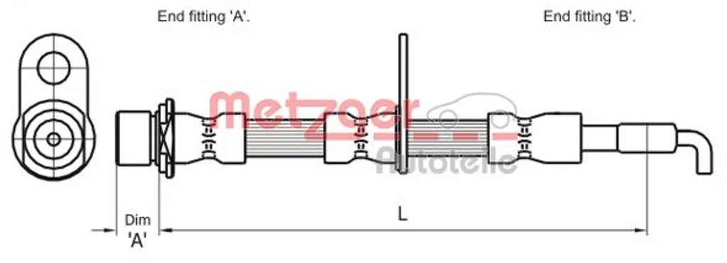 Flexible de frein METZGER Bremsschläuche pour système de freinage haute qualité