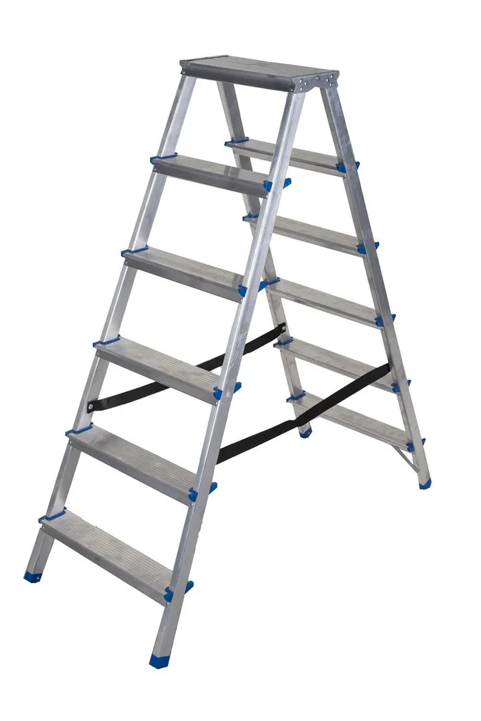 Échelle Double Face 2 x 6 Marches Antidérapantes en Aluminium de Qualité