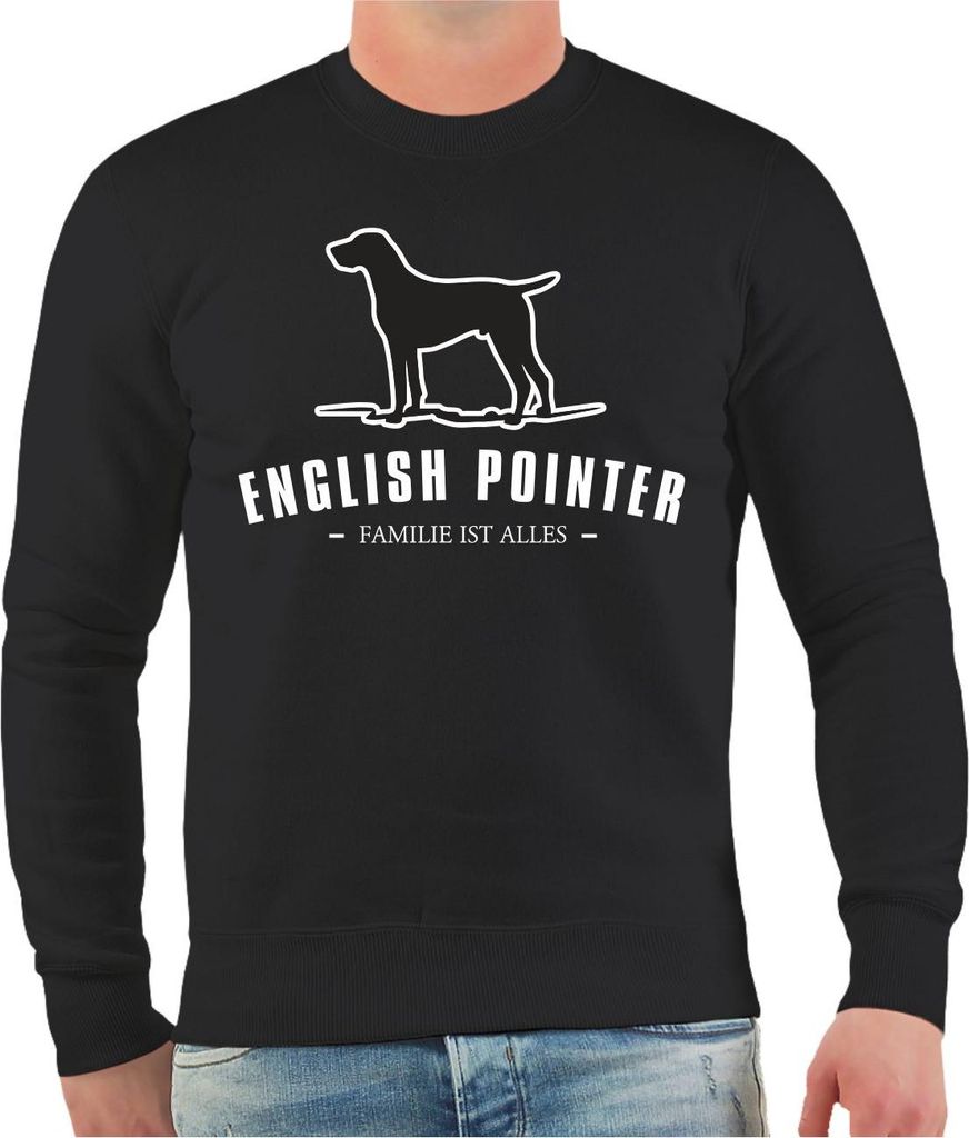 Herren Sweatshirt English Pointer Silhouette