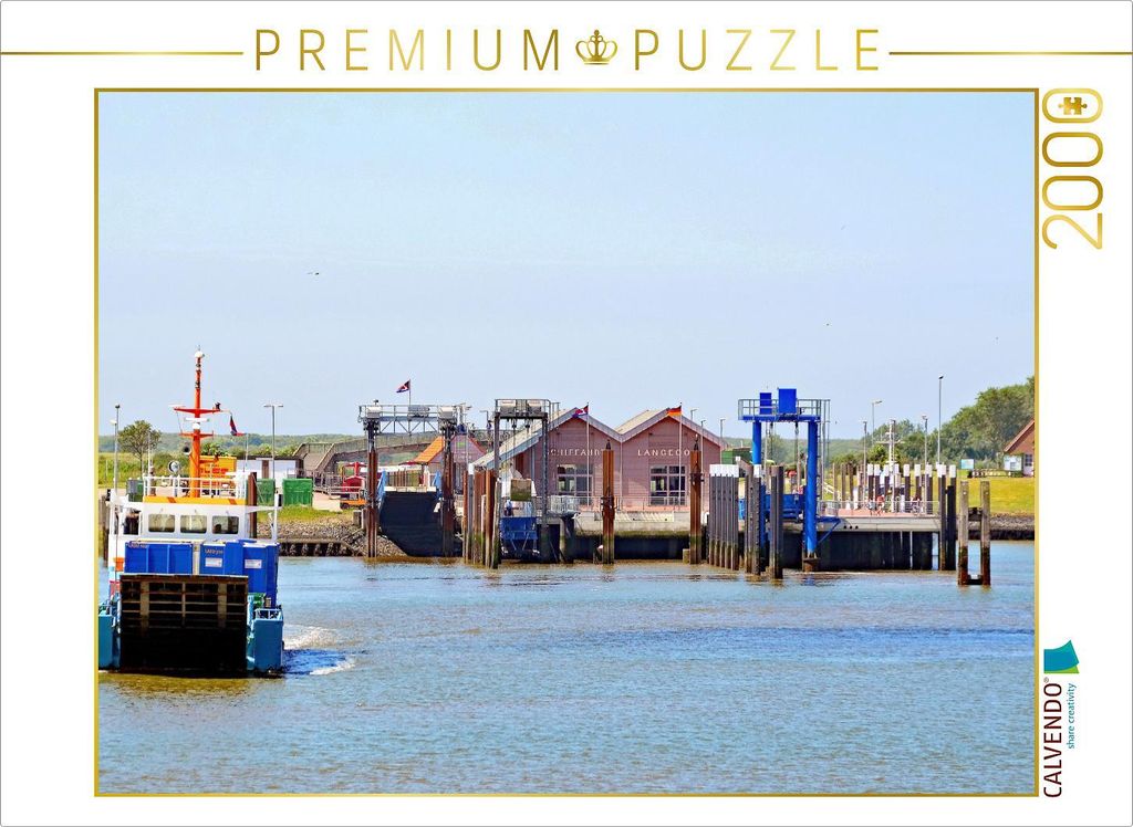 CALVENDO Puzzle Hafen Langeoog 2000 Teile Puzzle quer | 2000 Teile Lege-Größe 90x67cm Foto-Puzzle für glückliche Stunden