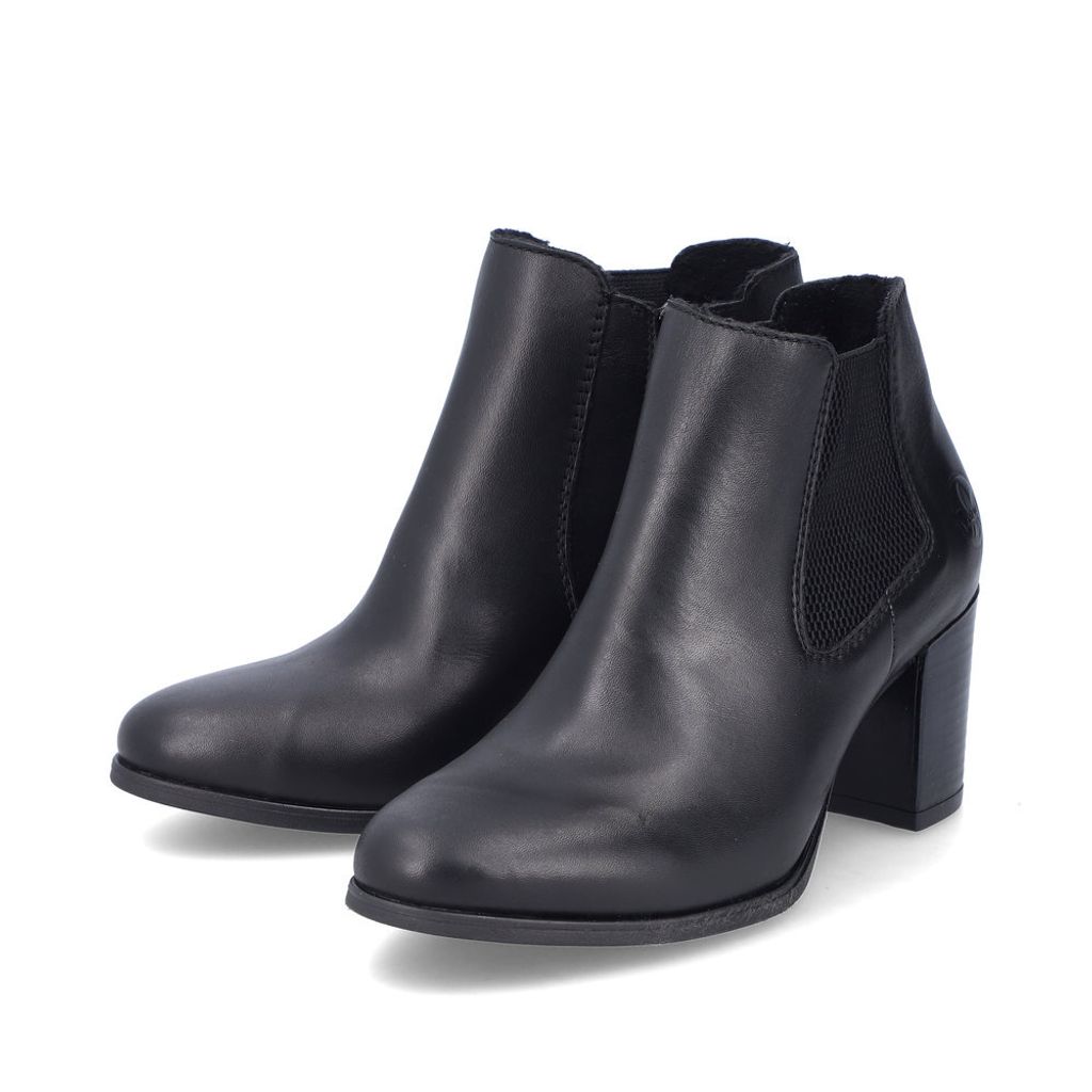 Rieker Echtleder Damen Stiefelette schwarz 50194-00, Damen:36 EU