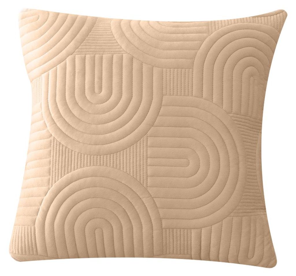 Dekorativer Kissenbezug mit erhabenem Muster – Beige, eleganter Zierkissenbezug für Sofa und Bett