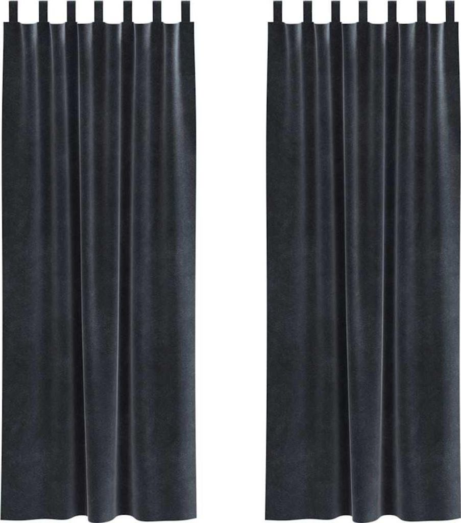 vidaXL Rideaux occultants, 2 pièces, gris foncé, 140 x 260 Image du produit 