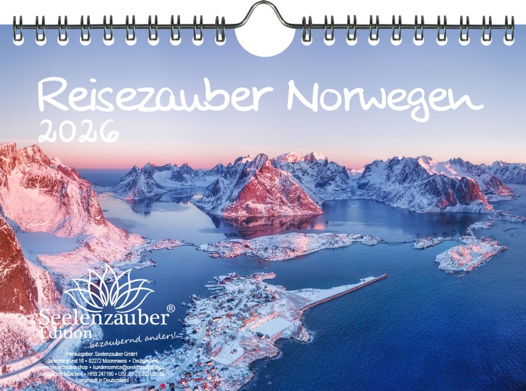 Reisezauber Norwegen DIN A5 Kalender für 2026 Oslo Stadt Reise Land Urlaub - Seelenzauber
