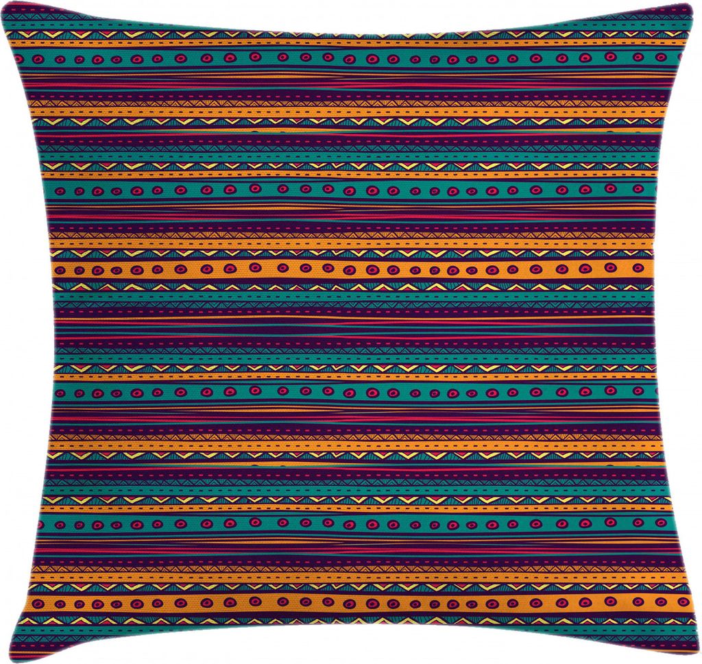 ABAKUHAUS Gestreift Kissenbezug, Retro Aztec Kunst, aus Farbfesten Waschbaren Stoff Beidseitiger Druck mit robusten Reißverschluß, 45 x 45 cm, Te...